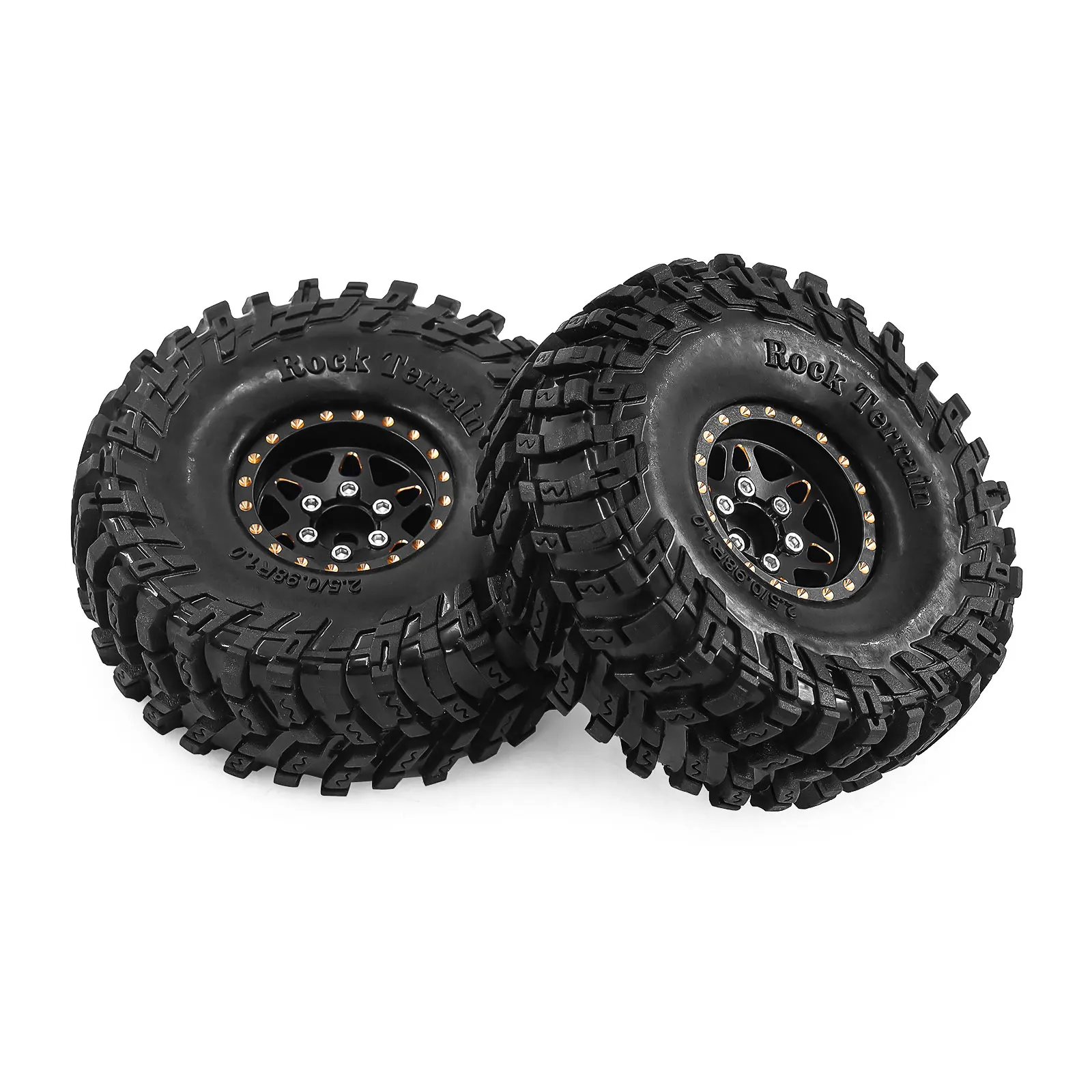 

1.0 Inch Brass Wheels Tires Set for TRX4M SCX24 FCX24 AX24 FMS LC80 Ascent18 1/18 1/24 RC Crawler Upgrade