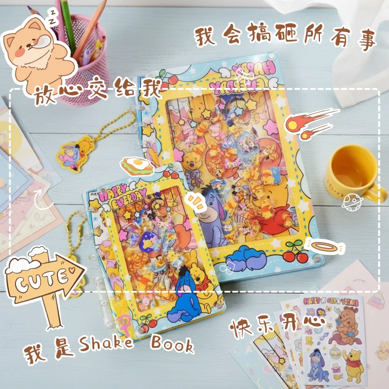 

Acrylic Shake Book Rustling A5 A7 Winnie the Pooh Cartoon Sketch Diary Handbook Student Stationery Friends Sticker Kawaii Gift