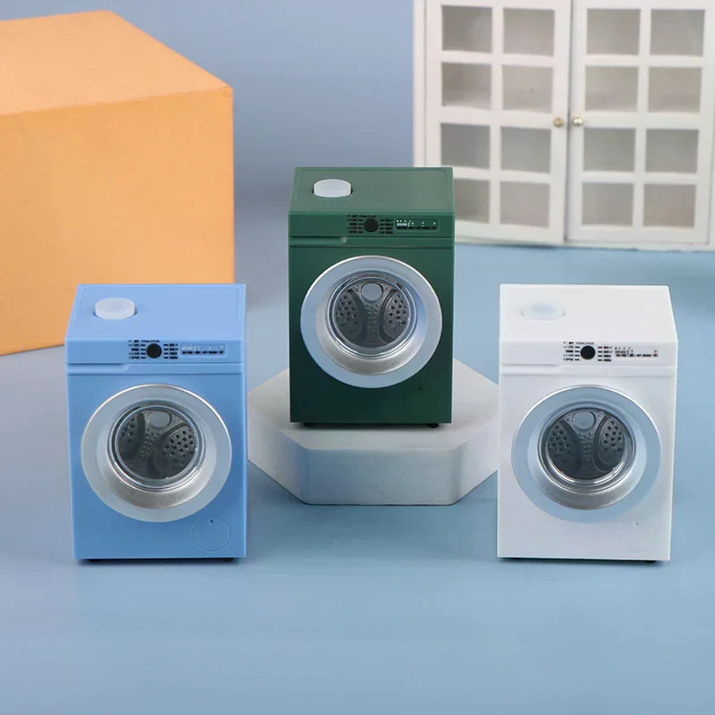 New High Quality Dollhouse Miniature Washing Machine Drum Washer Laundry Model Dollhouse Decor Toy