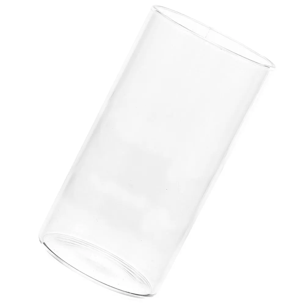 حامل زجاجي ذهبي غطاء أسطواني مقاوم للرياح لشموع العمود وظلال شفافة ومزهريات خفيفة لتزيين المنزل #3