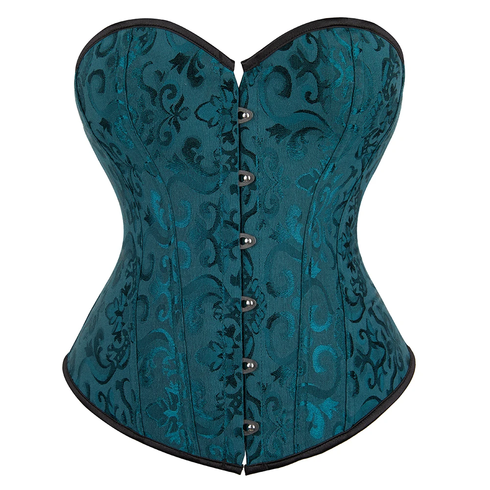 New Women Sexy Jacquard Bustiers And Corsets Lace Up Body Shapewear Overbust Corset Tops Plus Size XS-7XL