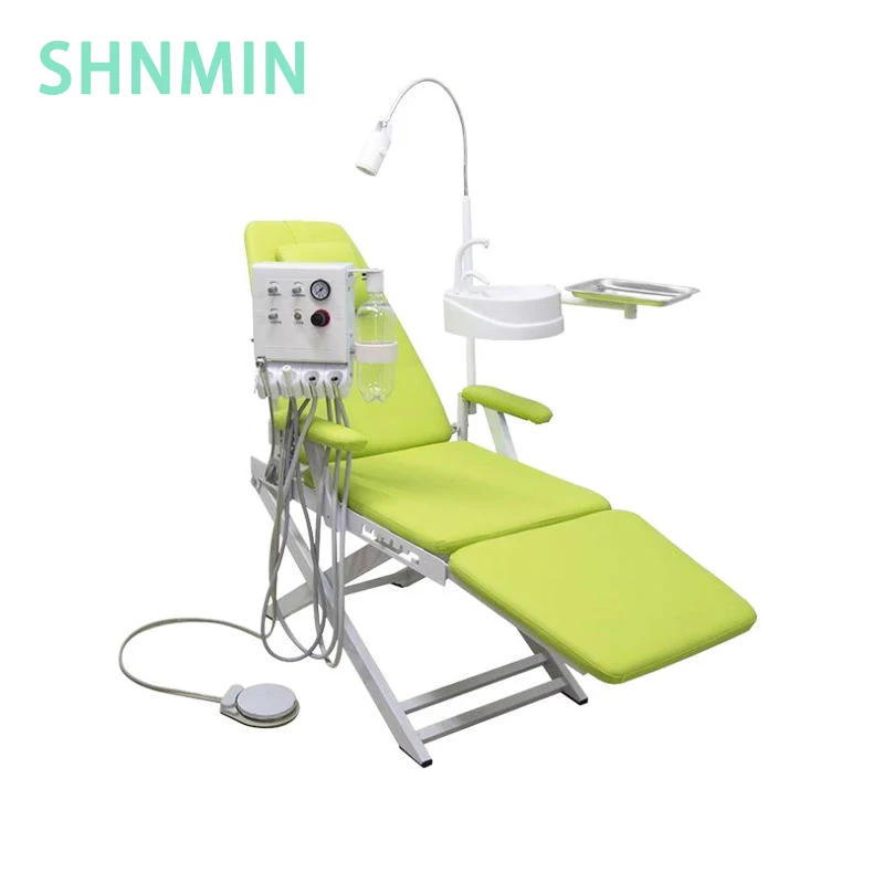 

Dental Patient Chair Folding Portable 2/4 Hole Folding Portable Chair with Turbine