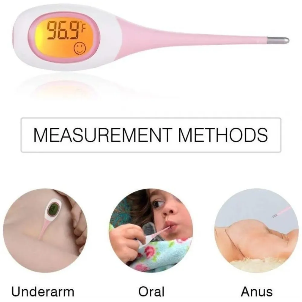 

8-секундный термометр с подсветкой, мягкая головка, термометр с ЖК-дисплеем, быстрая мера, точный бытовой термометр для взрослых