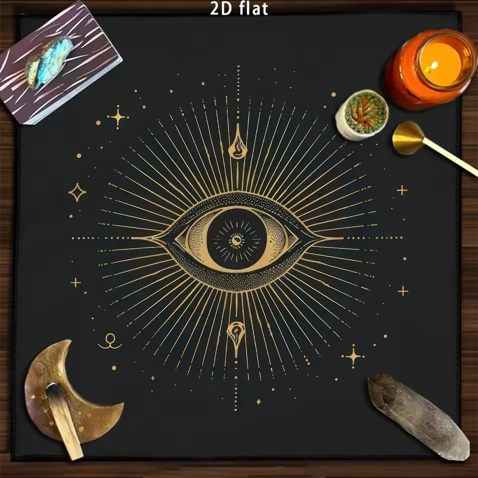 50/75/110/137cm All Seeing Eye Creative Tarot Card Tablecloth Altar Cloth Used For Divination Astrology Card Game Decorative Pad