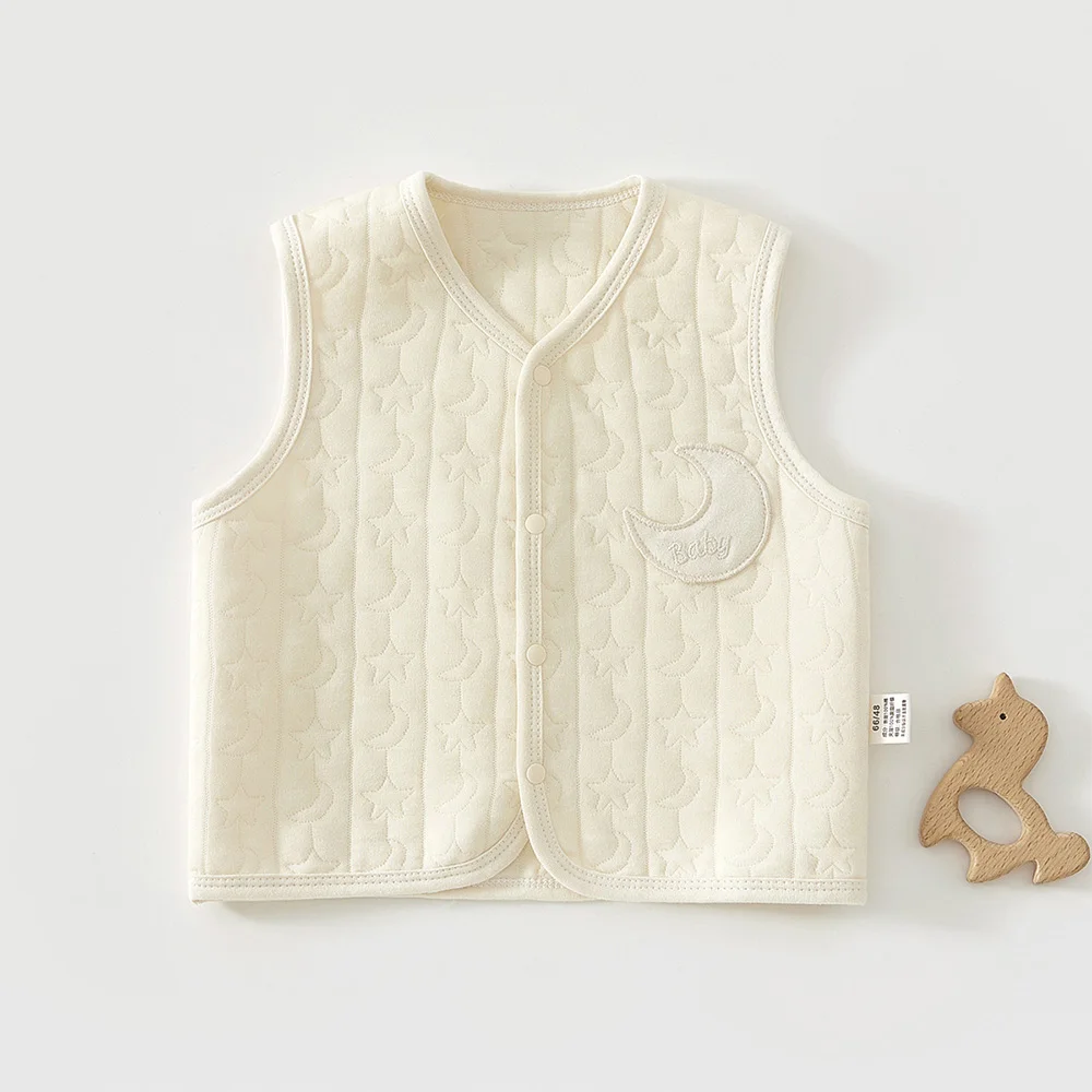 Baby Autumn Winter Vest Quilted Warm Solid Color Unisex Tops Sleeveless Infant Boys Girls Outerwear Waistcoat