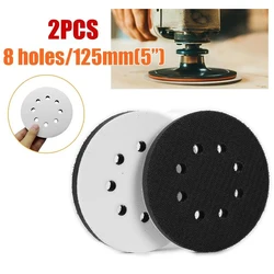 2Pcs 5Inch 125mm Sanding Disc 8 Hole Soft Sponge Interface Hook Loops Backing Pad For Sander Polisher