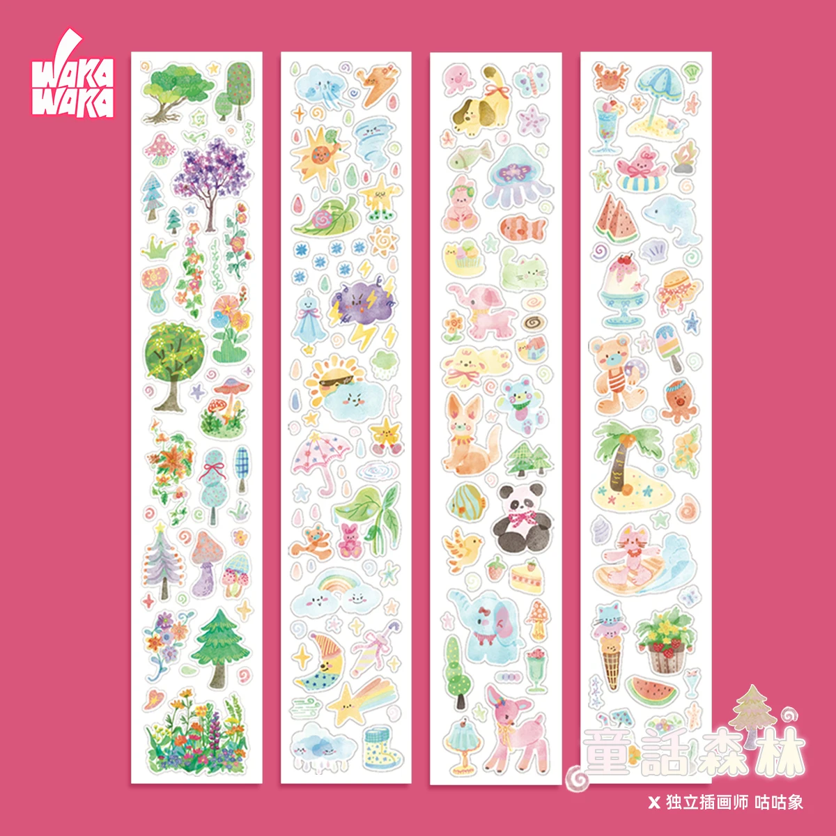 

WAKAWAKA Fairy Tale Forest Washi Tape Sticker Roll Journal Decor Special Oil Salt Style AestheticBasic Collage Craft Tape