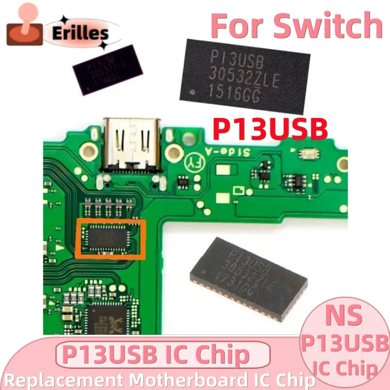 

1-5PCS Replacement Motherboard IC Chip P13USB for Nintendo Switch NS Console P13USB Pericom AV Video Audio IC Chip