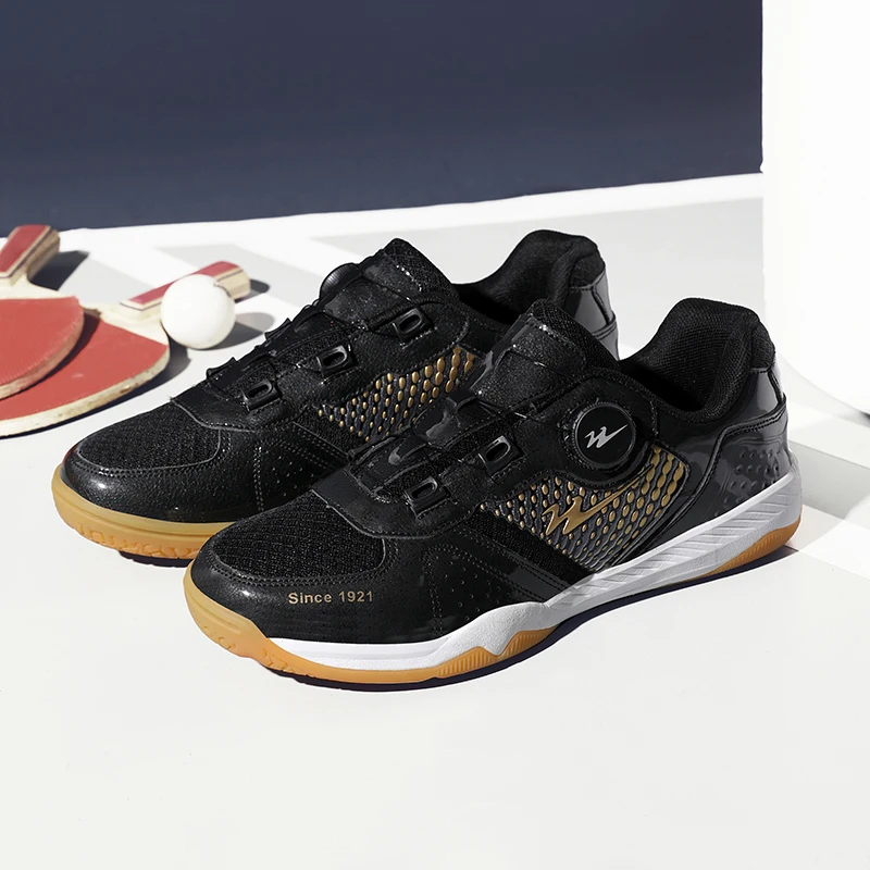 New Professional Table Tennis Shoes Breathable Badminton Shoes Quick-Lace Tennis Shoes Comfortable Training Shoes