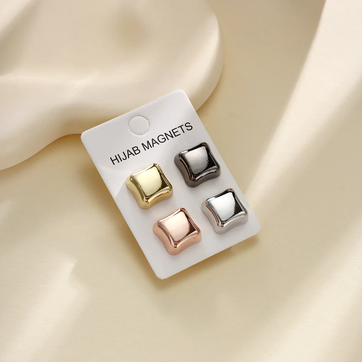 RetroGem Square Matte Magnet Hijab Pins Magnetic Brooch Silk Scarf Brooch Buttons Headscarf Women Shawl Collar Clip Accessories