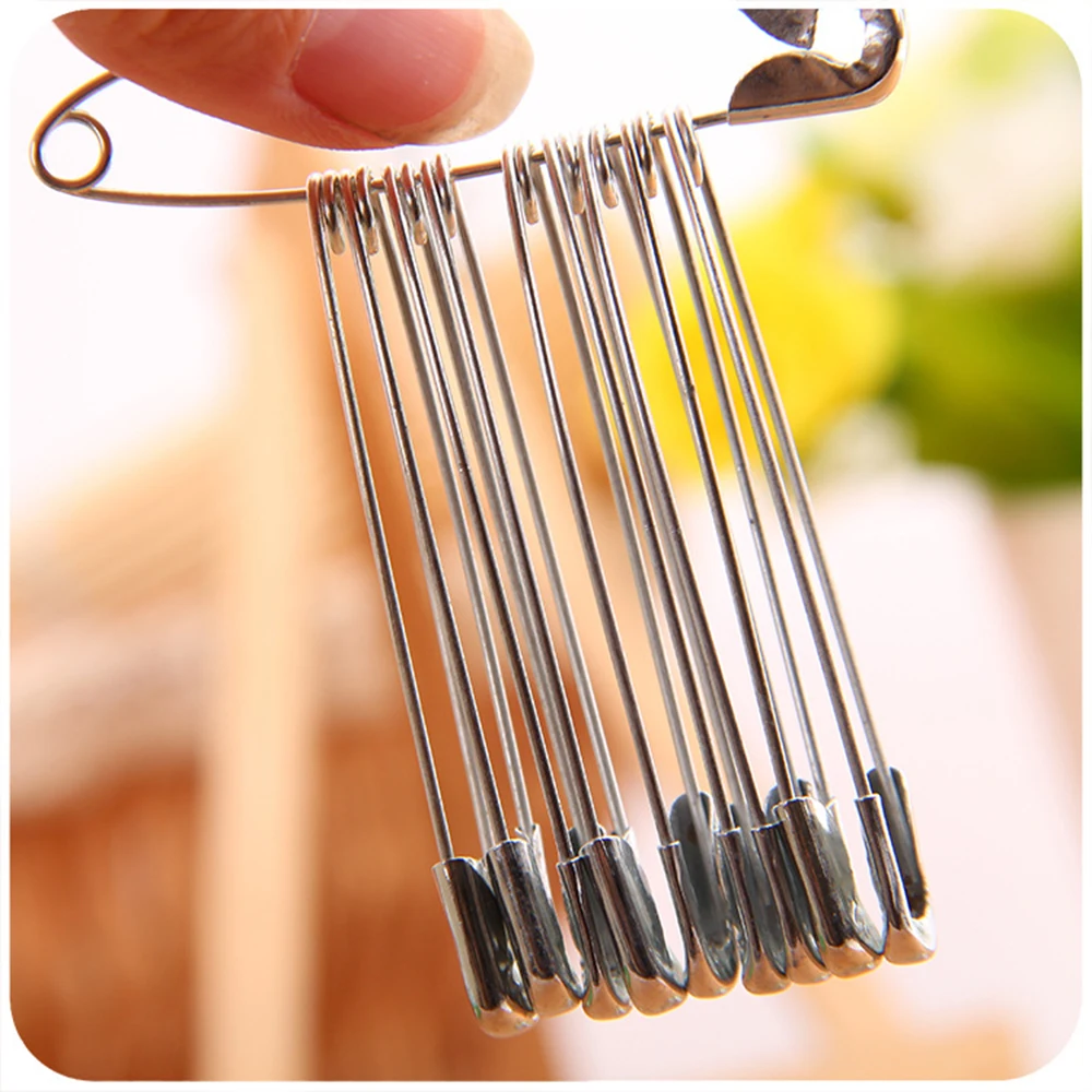 100Pcs/lot Silver Tone Safety Pins Stainless Steel Brooch Jewelry Small Safety Pin Brooch Craft for DIY Sewing Tools Accessories