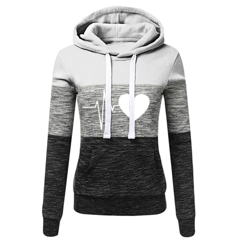 Hooded Shirt Outdoors Hoodies Women Sweatshirts Jogging Fashion Pullover 2024 Casual Color Block Long Sleeve Slim Spring Women\'s