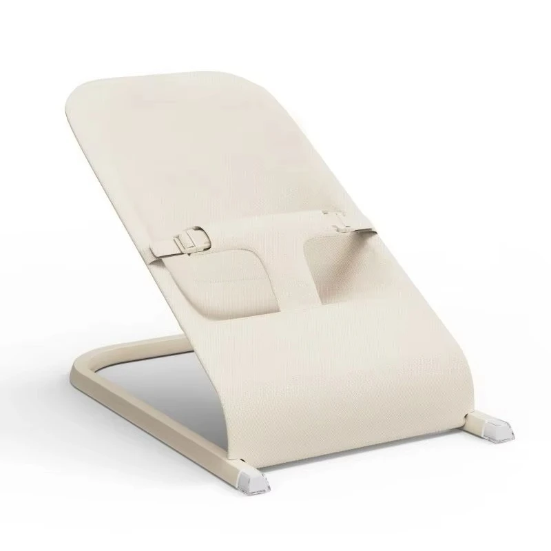 Mecedora portátil de plástico y madera para bebé, asiento elástico para bebé con vibración Natural