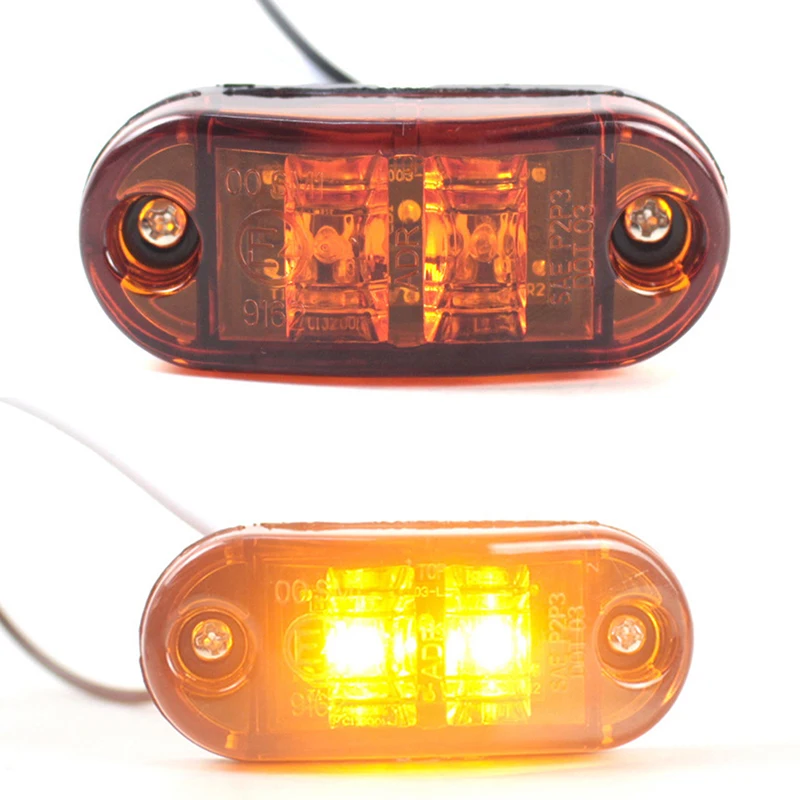 1PC 12V 24V LED Side Marker Lights Warning Tail Light Auto Car External Lights Trailer Truck Lorry Yellow White Red Car Lamps