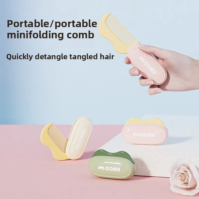 Portable Mini Folding Hair Comb Cute High Appearance Small Travel Comb Easy Storage Can Be Carried On The Go