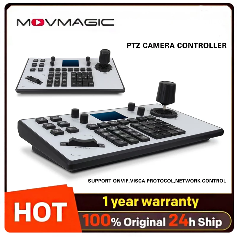 PTZ Camera Control Keyboard Built-in IP Decoding Module 4D Joystick For Remote Video Conference