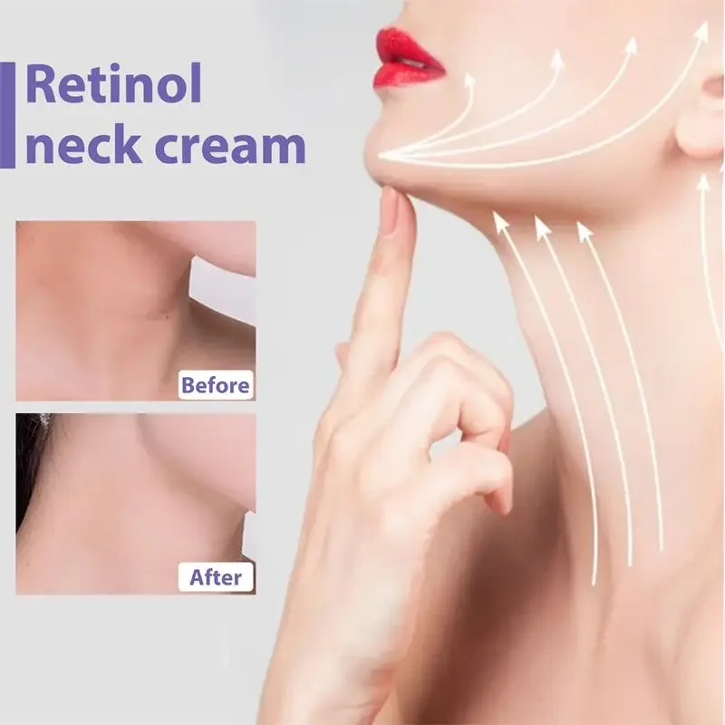 Krim leher Retinol, Losion pijat penghilang keriput pengencang kendur meningkatkan elastisitas memudarkan garis menghilangkan kulit mati leher