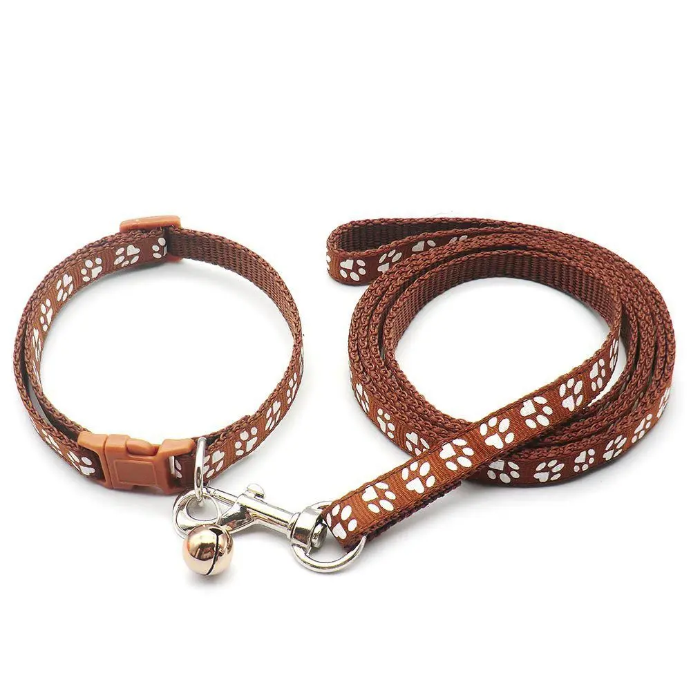 

Traction rope traction dog cat pet walking dog collar set small footprint small teddy chain rope