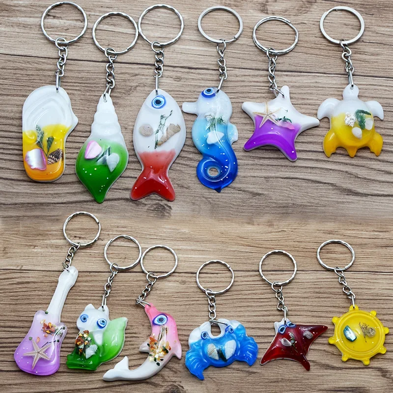 20pcs Ocean Animal Shell Key Chain Crafts Buckle Pendant Wallet Backpack Handbag Gifts Children Adults Boy Girl  Ring