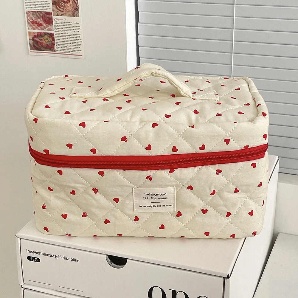 Fashion Ins Dames Quilten Make-up Tas Grote Capaciteit Toilettas Cosmetische Opbergtas Handtas Dames Rits Make-up Tas