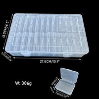 24-Grid Plastic Craft Storage Box Set, Transparent Organizer Case for Jewelry, Beads, Nail Art, and Small Supplies