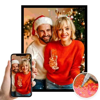 Foto personalizada Pintura Diamante, Praça cheia ou broca redonda, ponto cruz, mosaico bordado de diamante, imagens personalizadas Arte, DIY