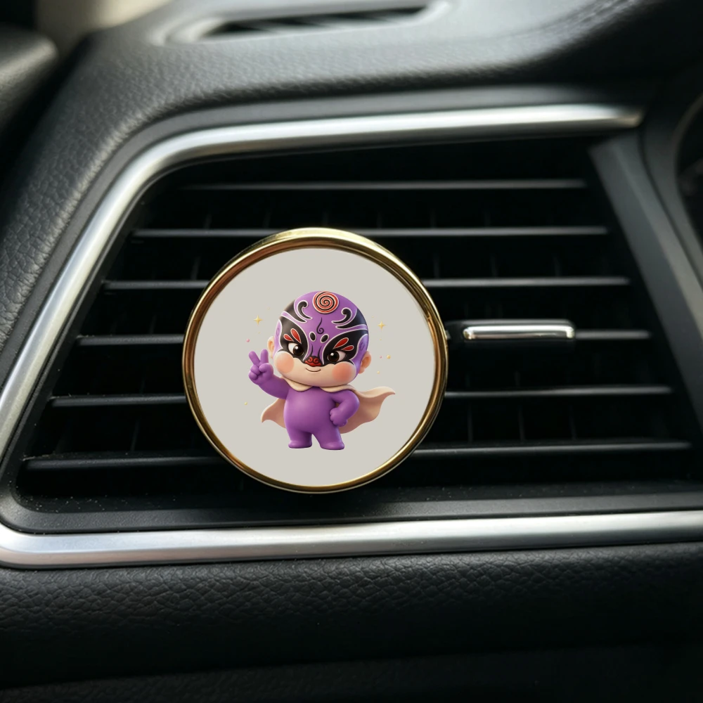 Traditional Chinese Culture Sichuan Opera Face Changing Car Vent Freshener Cute Design Classic Car Scent Clip Auto Interior Gift