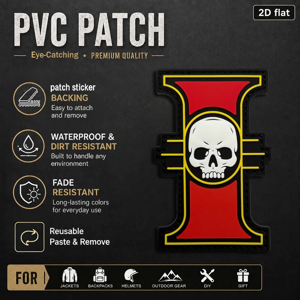 1Pc/2Pcs/3Pcs Optional Geometric Skull-Shaped Arm Patches, Pvc Glow-In-The-Dark Material Patches, Badge Appliques, Decorative Labels for Bags and Clothing, Includes Felt Backing