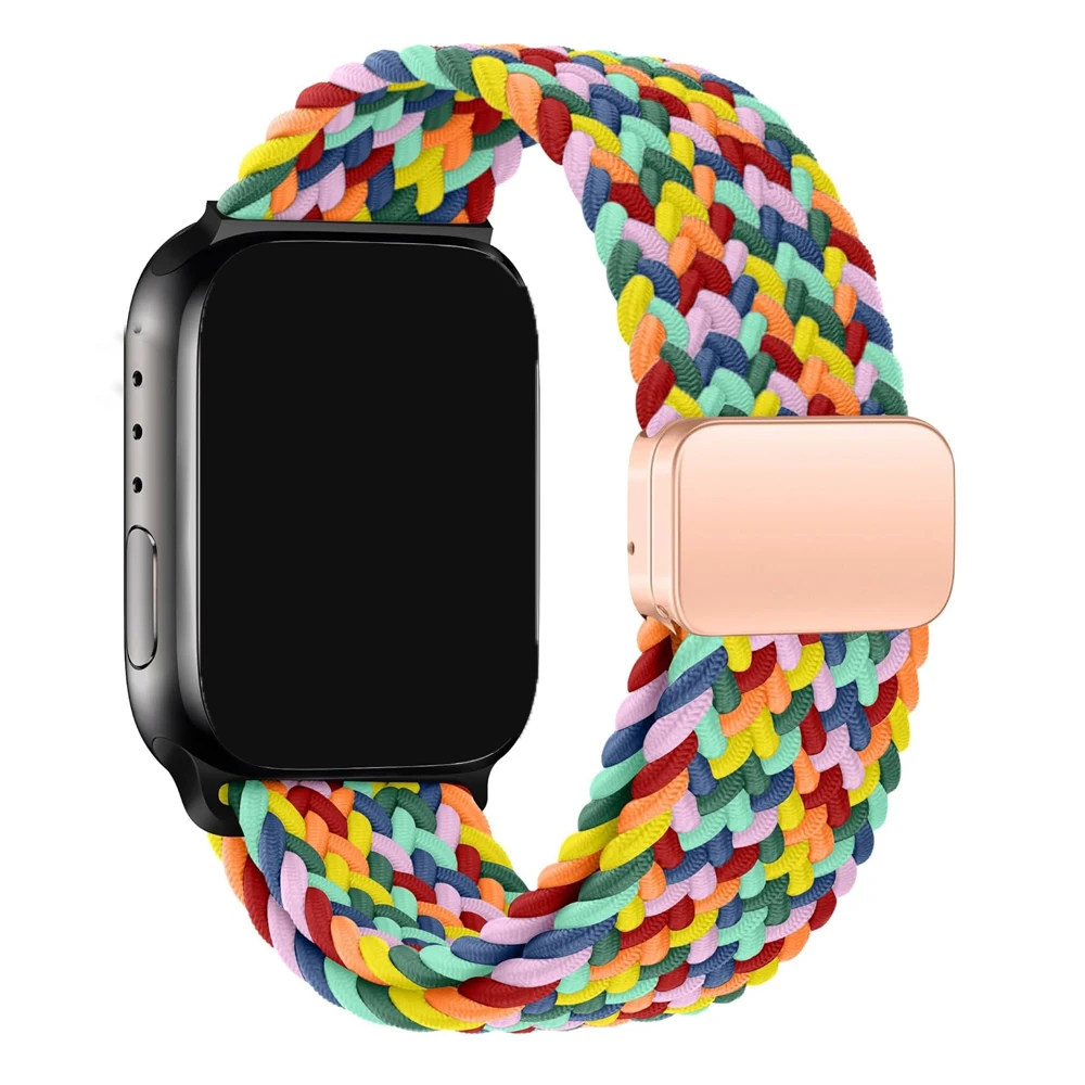 Para apple watch 11 10 46mm 42mm banda 9 8 7 45mm 41mm correa iwatch se 6 5 44mm 40mm ultra 3 2 49mm correa de cierre magnético trenzado