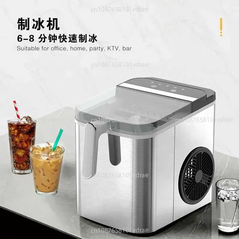 Supply 12KG Household Automatic Ice Machine Commercial Stall Milk Tea Shop Ice Making Machine Small Dormitory Ice Cube