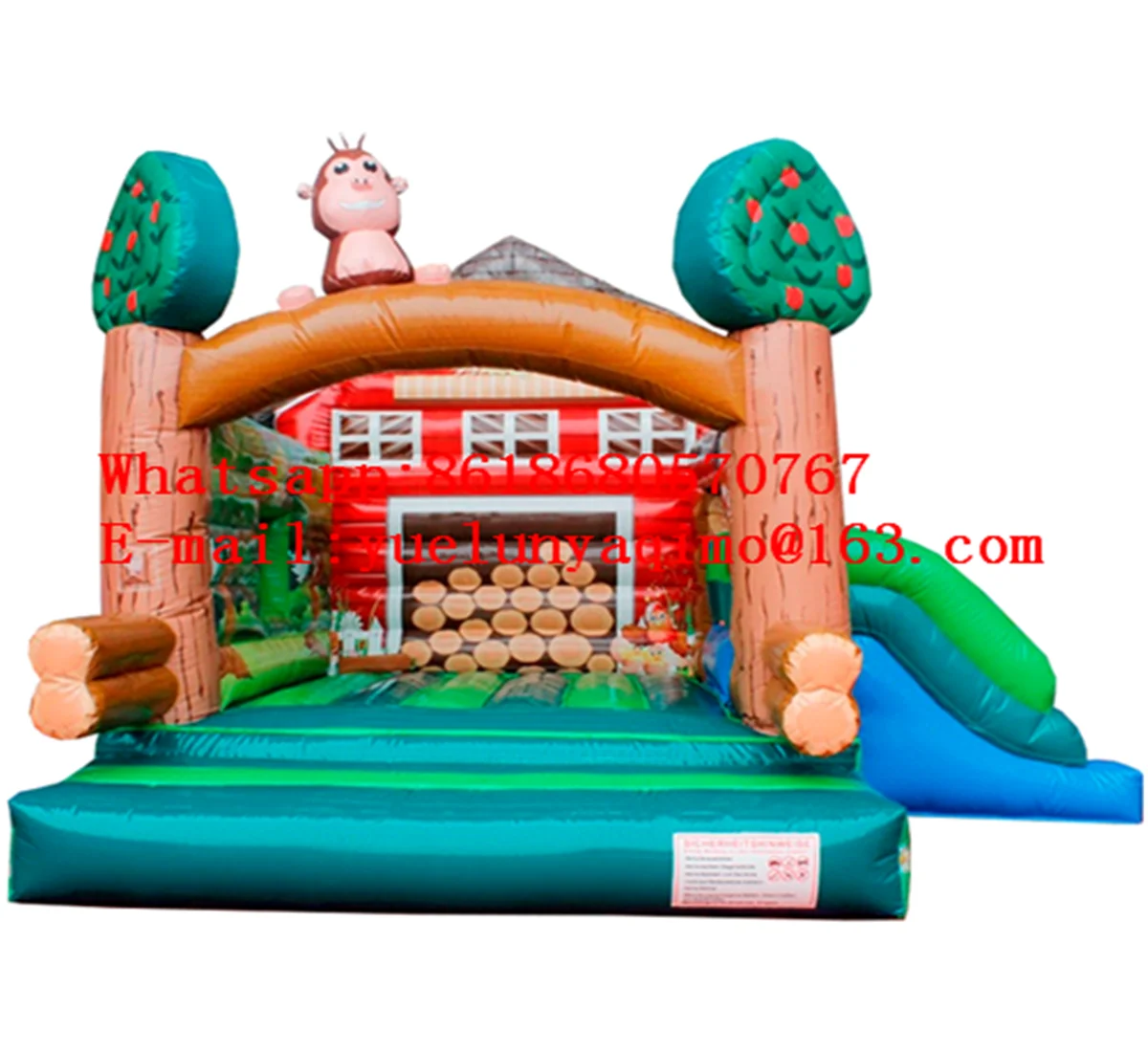 Manufacturers sell large outdoor monkey theme inflatable slide castle combination trampoline YLY-098