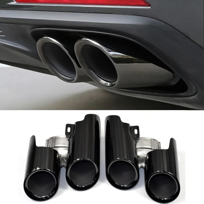 Car Accessories Quad Exhaust Pipe For Porsche Panamera 2014 2015 2016 Muffler Tips Black Tailpipe Exhaust System Nozzle