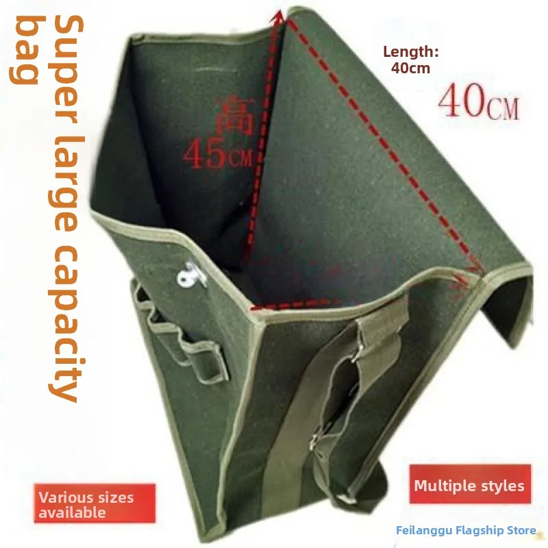 

Thiened White Canvas Tool Bag Durable Wear-resistant Profional ian Bag for Construction Work Bla Crossbody Bag