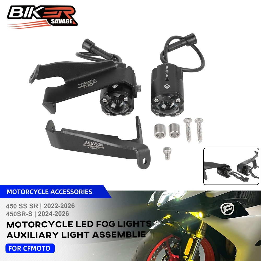 450SR-S 2026 Motorcycle Headlight Fog Lights For CFMOTO 450SS 450SR 2024-2025 Led Auxiliary Driving Light Spotlight Headlamp