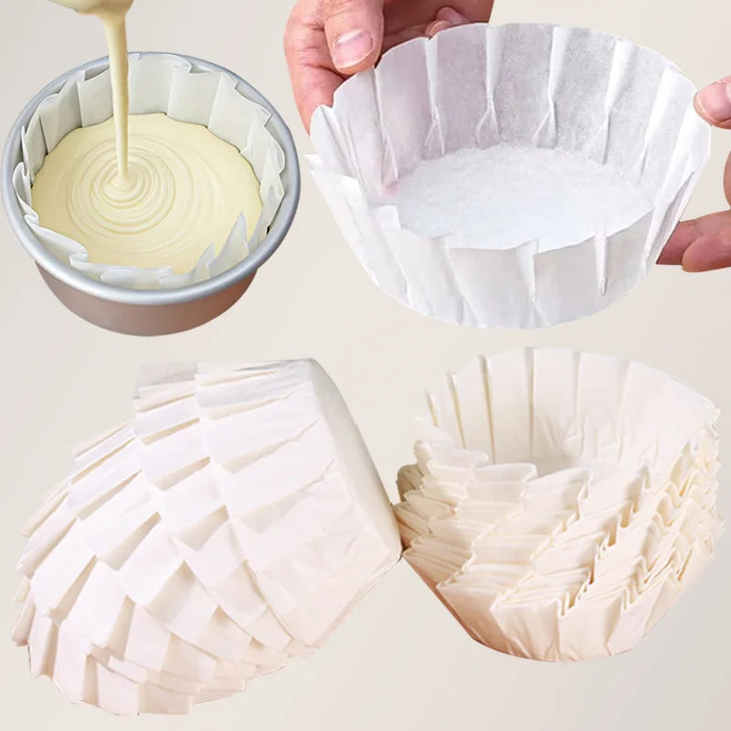 50 Sheets of Basque Paper - 4inch , Basque Cheesecake Cup Greaseproof Paper, Non-Stick Cake Liner Paper for Home Use, Suitable for Cakes, Cake Paper, Muffin Paper Baking