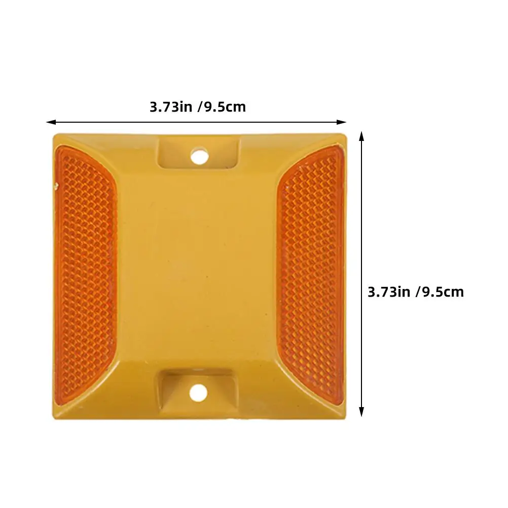 5 Pcs Road Stud Raised Sign Reflector Highway Reflective Markings Driveway Reflectors Heavy Duty Garden Markers Yellow Lighted