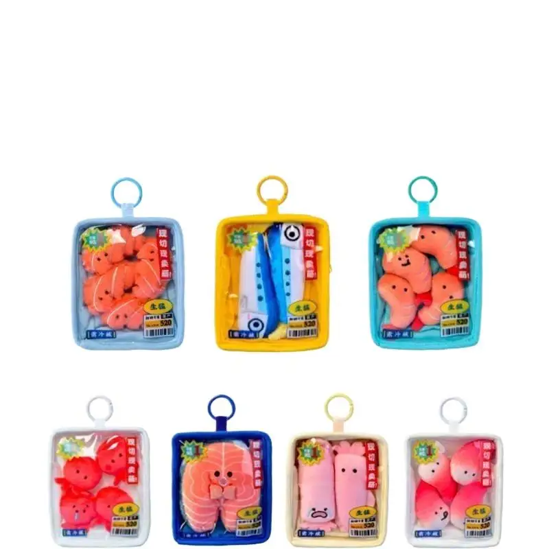 Simulation Food Plush Keychain Adorable Seafood Vegetable Style Bag Charm Lovely Birthday Gift for Kids