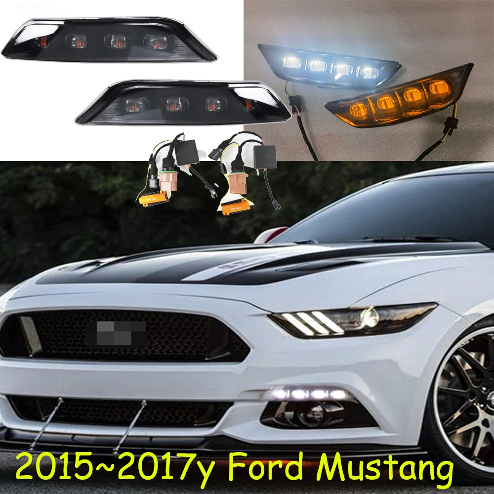 

Автомобильные аксессуары, бампер, фара для Ford Mustang, противотуманная фара, светодиодная лампа 2015 ~ 2017y для Ford Mustang, дневная фара