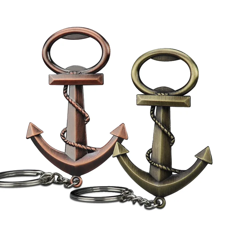 10Pcs Anchor Openers Keychain Anchor Shape Beer Bottle Opener Keychain Retro Beer Opener Keychain Gadgets Key Ring