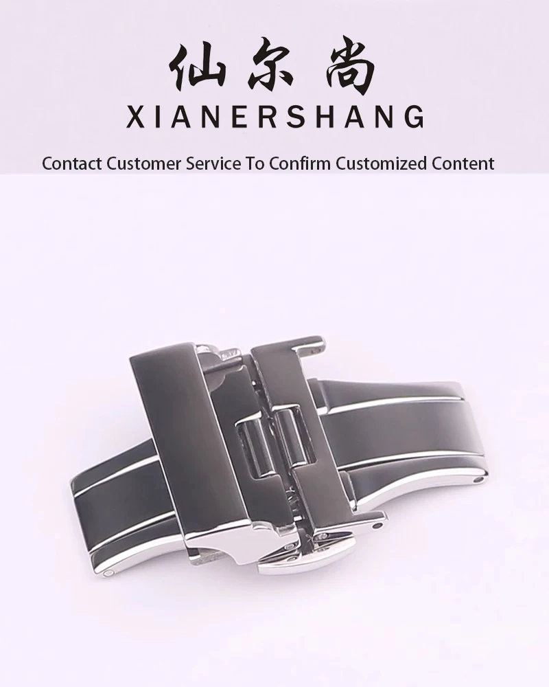 XIANERSHANG Custom A-rmani Original Watch Clasp 18MM 20MM Belt Buckle Polish Stainless Steel Butterfly Buckle Watch Accessories