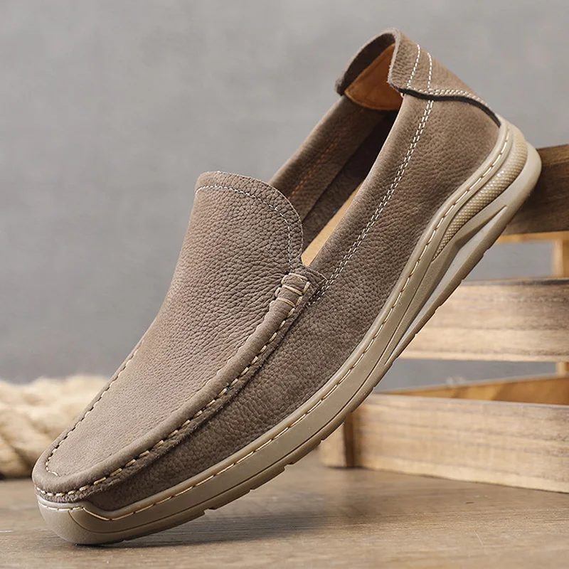 

Высококачественные мужские повседневные лоферы из натуральной кожи без шнуровки, деловая офисная обувь, универсальные дизайнерские прогулочные удобные туфли для вождения