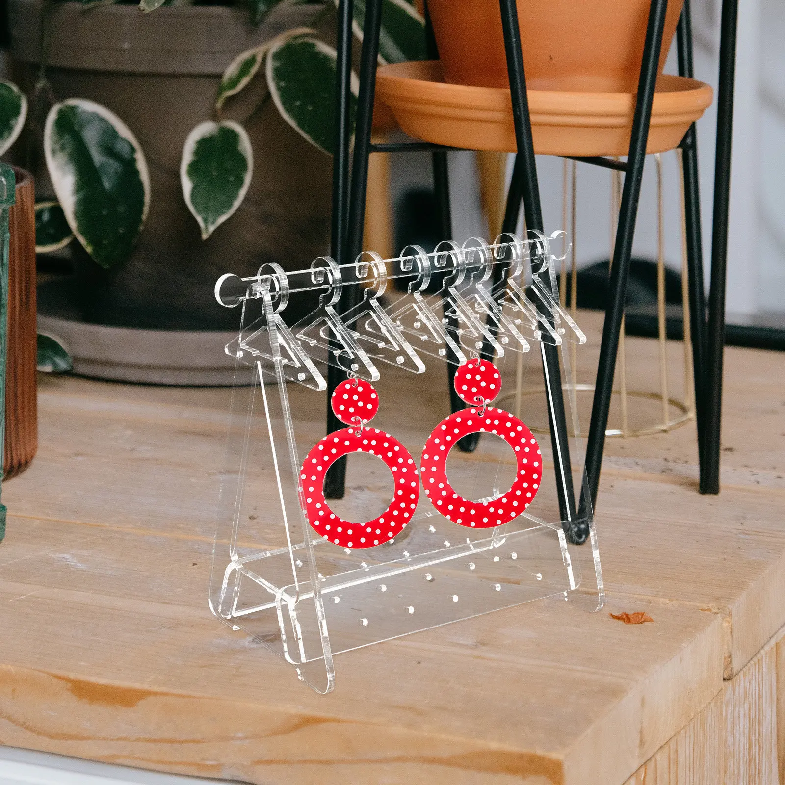 

Набор из 1 шт. акриловых подставок-органайзеров для серег: многофункциональная демонстрационная подставка для висячих серег, пусет, кулонов, ювелирных изделий, для дома и туалетного столика