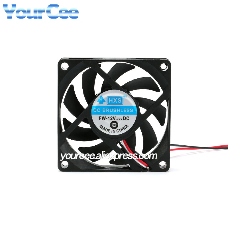 7 inch 3-wire cooling fan DC12V 0.12A 25dBA noise 26.03 CFM 2200RPM 10% 70mmx70mmx15mm for computer/chassis/478/K8 CPU