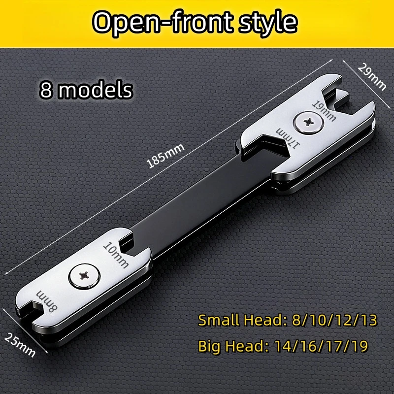 Llave para reparación de automóviles, combinación manual, llave abierta ajustable, portátil, varios tamaños, giratoria de 360 grados, ajustable 8 en 1