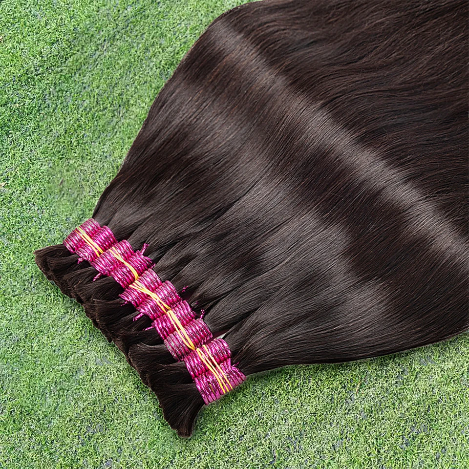 Cabelo humano natural para trançar, reto, duplo desenhado cabelo indiano, pacotes virgens, afro em massa, 100% extensão do cabelo humano, atacado