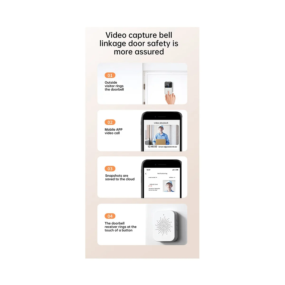 Home Welcome Doorbell Smart Outdoor Doorbell Camera Night Vision HD Video Door Bell Voice Change