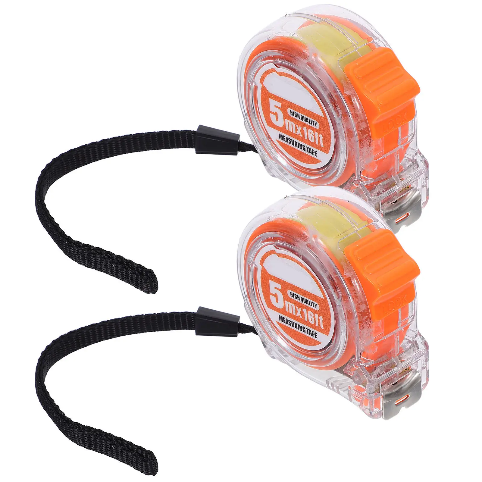 2Pcs Transparent Retractable Tape Measure Dual Metric Inch Small Pocket Size Mini Measuring Tape for DIY Crafts Construction