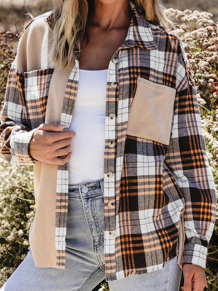 

Модное женское зимнее пальто в клетку irt Sle Jaet, новый дизайн, цветное женское пальто свободного покроя, длинное пальто на пуговицах све