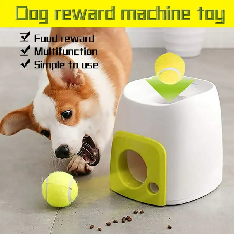 Slow Feeder Dog Toy & Ball Thrower Machine for Training & Rewarding Pet