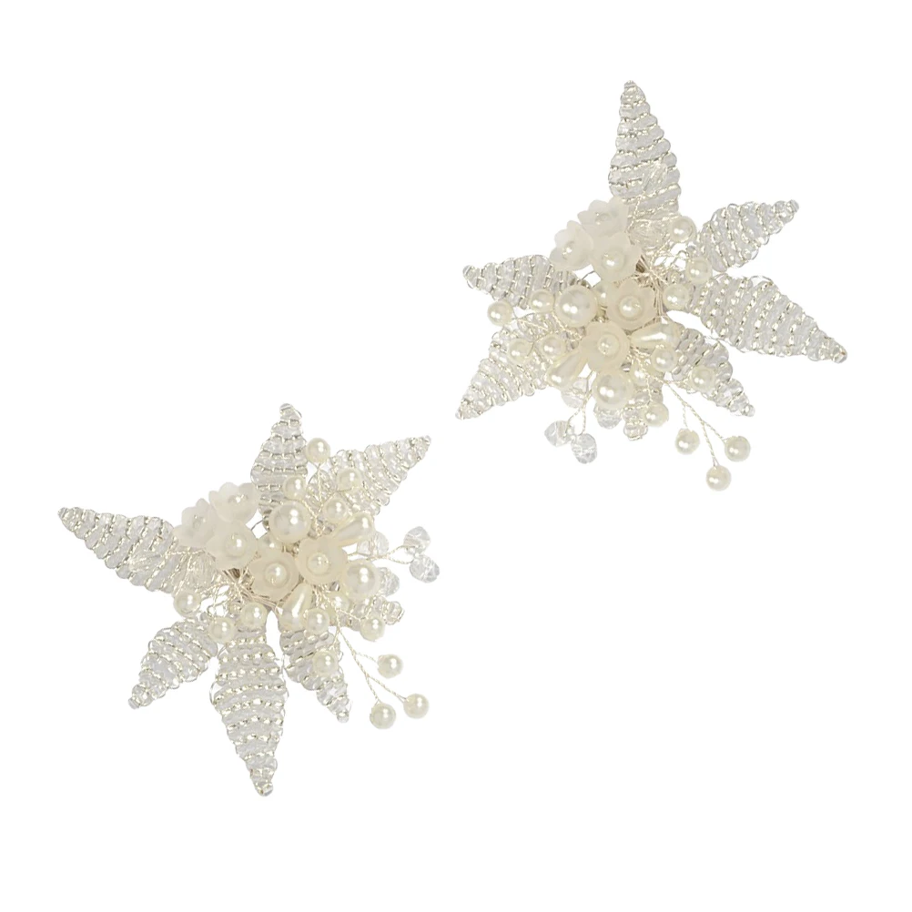 

Pearl Crystal Flower Shoe Clips Bridal Zinc Alloy Decorative Heels Rhinestone Jewelry Accessories Wedding Party